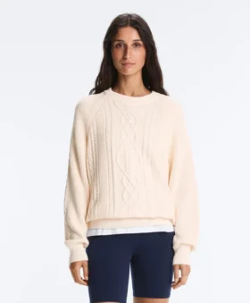 Camisola em malha trançada 100% algodão Camisola em malha trançada 100% algodão