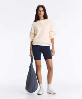 Camisola em malha trançada 100% algodão Camisola em malha trançada 100% algodão