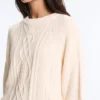 Camisola em malha trançada 100% algodão Camisola em malha trançada 100% algodão