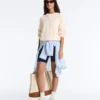 Camisola em malha trançada 100% algodão Camisola em malha trançada 100% algodão