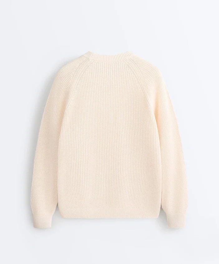 Camisola em malha trançada 100% algodão Camisola em malha trançada 100% algodão