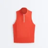 Camisola sem mangas com meio fecho Camisola sem mangas com meio fecho