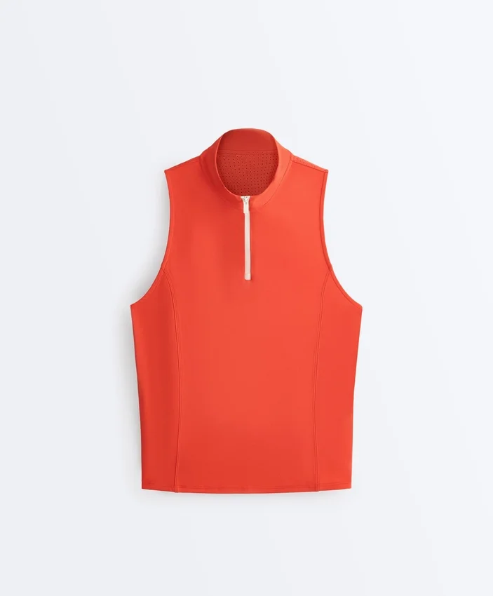 Camisola sem mangas com meio fecho Camisola sem mangas com meio fecho