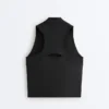 Camisola sem mangas com meio fecho