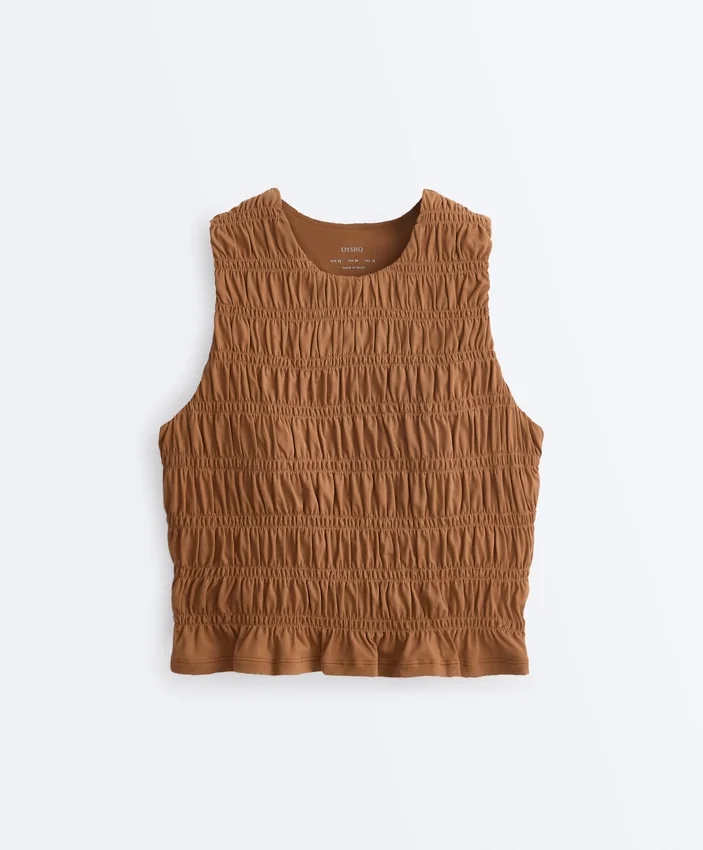 Camisola sem mangas Comfortlux com corte franzido Camisola sem mangas Comfortlux com corte franzido