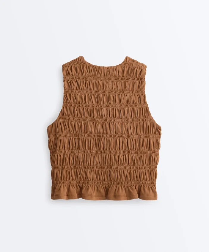 Camisola sem mangas Comfortlux com corte franzido Camisola sem mangas Comfortlux com corte franzido
