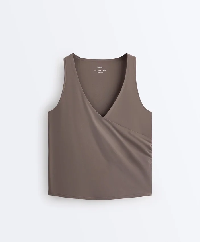 Camisola sem mangas Comfortlux com decote cruzado Camisola sem mangas Comfortlux com decote cruzado