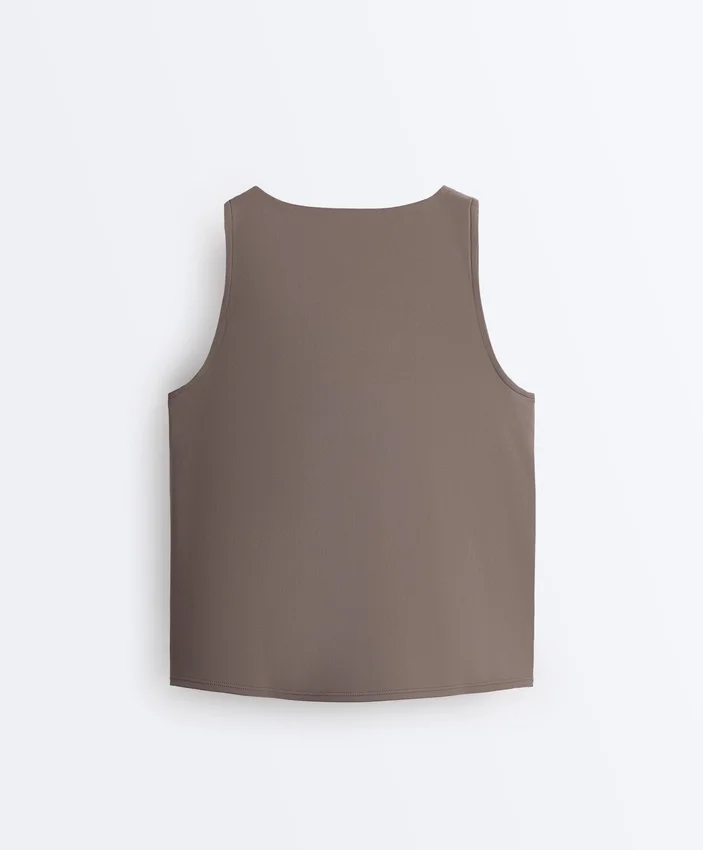 Camisola sem mangas Comfortlux com decote cruzado Camisola sem mangas Comfortlux com decote cruzado