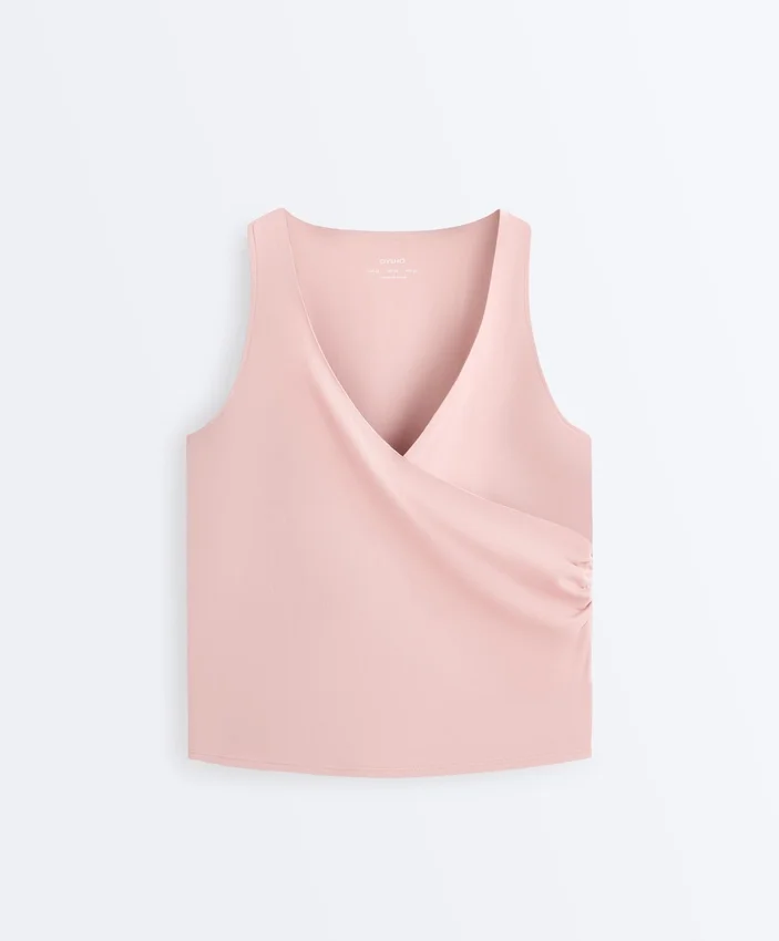 Camisola sem mangas Comfortlux com decote cruzado Camisola sem mangas Comfortlux com decote cruzado