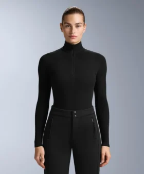 Camisola térmica polar de base com meio fecho