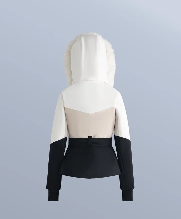 Casaco acolchoado de esqui Primaloft® com corte super justo e blocos de cor, resistente à água Casaco acolchoado de esqui Primaloft® com corte super justo e blocos de cor, resistente à água