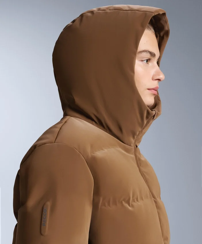 Casaco acolchoado em cetim 80% penas e 20% penugem Minardi Piume Ski resistente à água Casaco acolchoado em cetim 80% penas e 20% penugem Minardi Piume Ski resistente à água