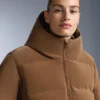 Casaco acolchoado em cetim 80% penas e 20% penugem Minardi Piume Ski resistente à água Casaco acolchoado em cetim 80% penas e 20% penugem Minardi Piume Ski resistente à água