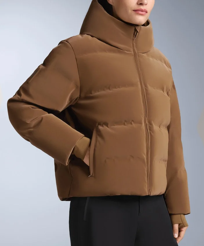 Casaco acolchoado em cetim 80% penas e 20% penugem Minardi Piume Ski resistente à água Casaco acolchoado em cetim 80% penas e 20% penugem Minardi Piume Ski resistente à água