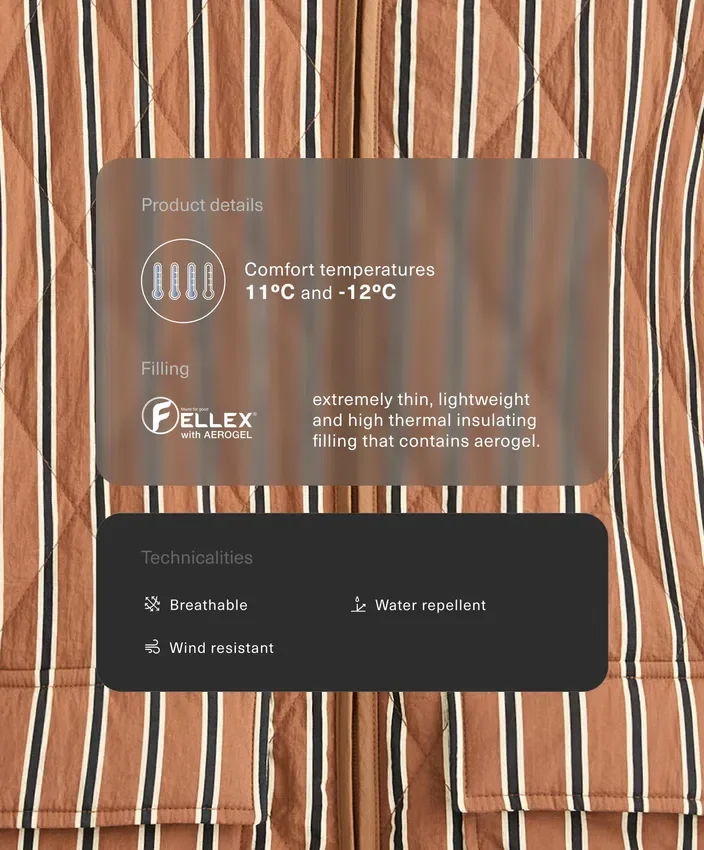 Casaco acolchoado em Fellex® Aerogel repelente à água Casaco acolchoado em Fellex® Aerogel repelente à água