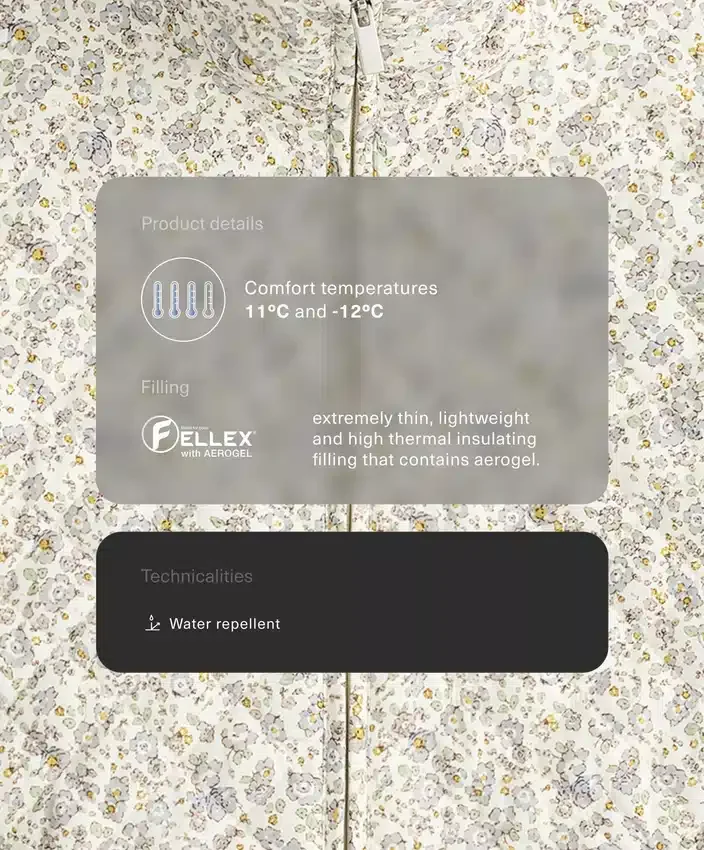 Casaco acolchoado em Fellex® Aerogel repelente à água Casaco acolchoado em Fellex® Aerogel repelente à água