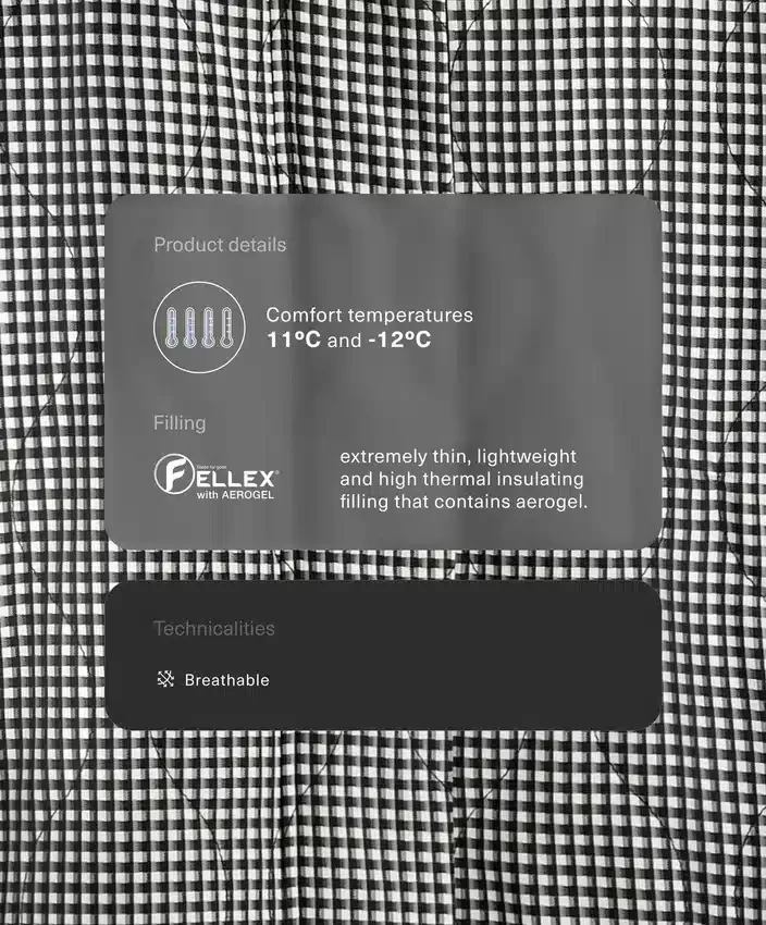 Casaco acolchoado Fellex® Aerogel Gingham Casaco acolchoado Fellex® Aerogel Gingham