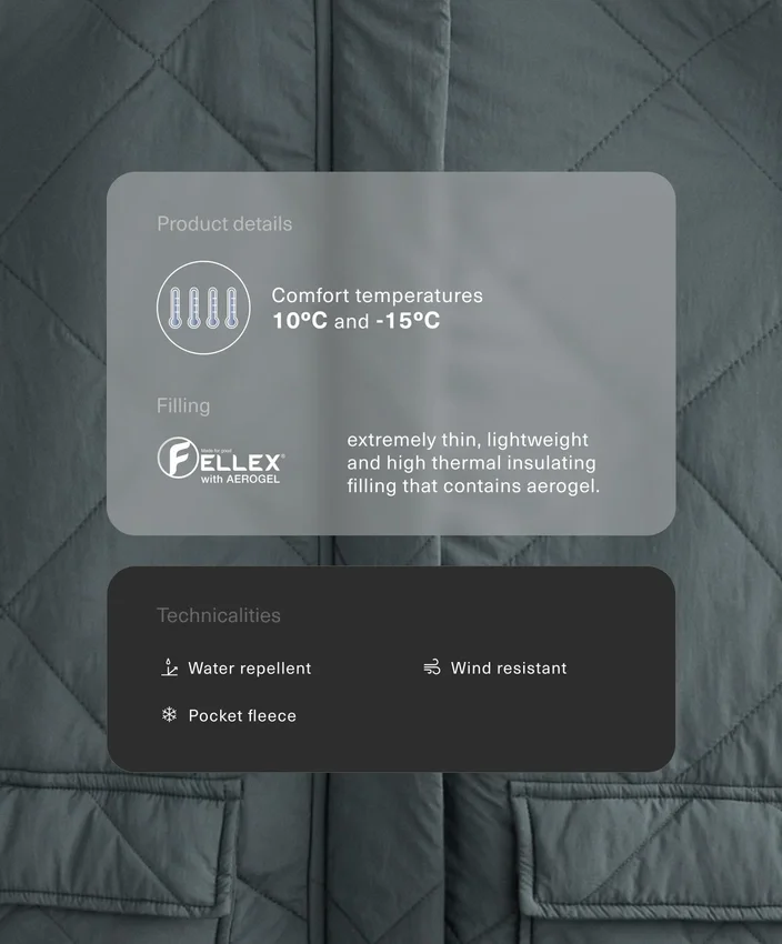 Casaco acolchoado repelente de água Fellex® Aerogel Casaco acolchoado repelente de água Fellex® Aerogel