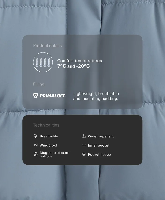 Casaco acolchoado repelente de água Primaloft® Casaco acolchoado repelente de água Primaloft®