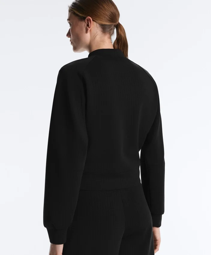 Casaco bomber às riscas com modal Soft Touch Casaco bomber às riscas com modal Soft Touch
