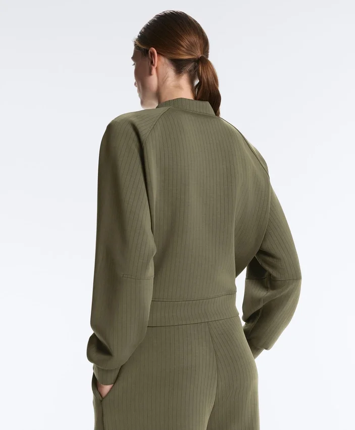 Casaco bomber às riscas com modal Soft Touch Casaco bomber às riscas com modal Soft Touch