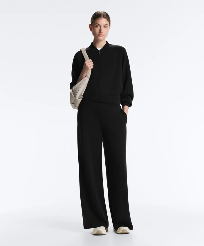 Casaco bomber às riscas com modal Soft Touch Casaco bomber às riscas com modal Soft Touch
