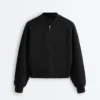 Casaco bomber às riscas com modal Soft Touch Casaco bomber às riscas com modal Soft Touch
