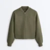 Casaco bomber às riscas com modal Soft Touch Casaco bomber às riscas com modal Soft Touch