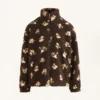 Casaco com estampado floral em imitação de casacos de pelo de carneiro
