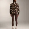 Casaco com estampado floral em imitação de casacos de pelo de carneiro
