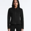 Casaco com peplum com efeito neoprene e canelado Casaco com peplum com efeito neoprene e canelado