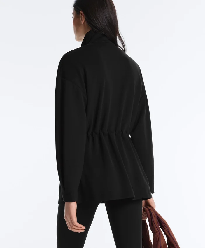 Casaco comprido com bolsos em modal e Soft Touch Casaco comprido com bolsos em modal e Soft Touch