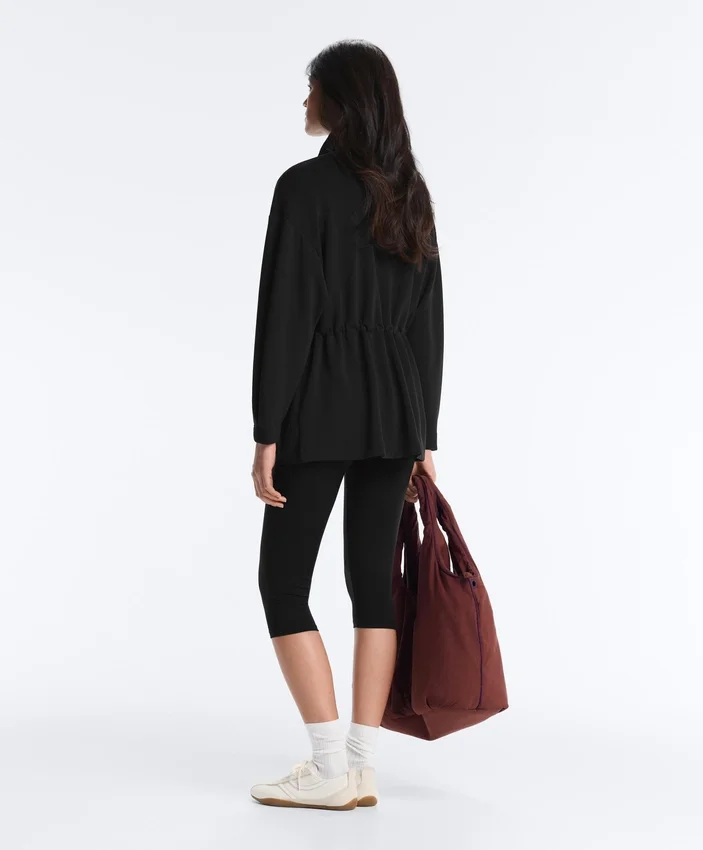 Casaco comprido com bolsos em modal e Soft Touch Casaco comprido com bolsos em modal e Soft Touch