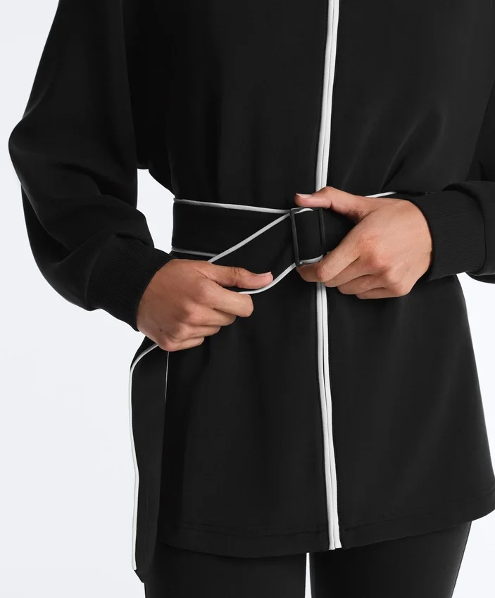 Casaco comprido com debrum em modal Soft Touch Casaco comprido com debrum em modal Soft Touch