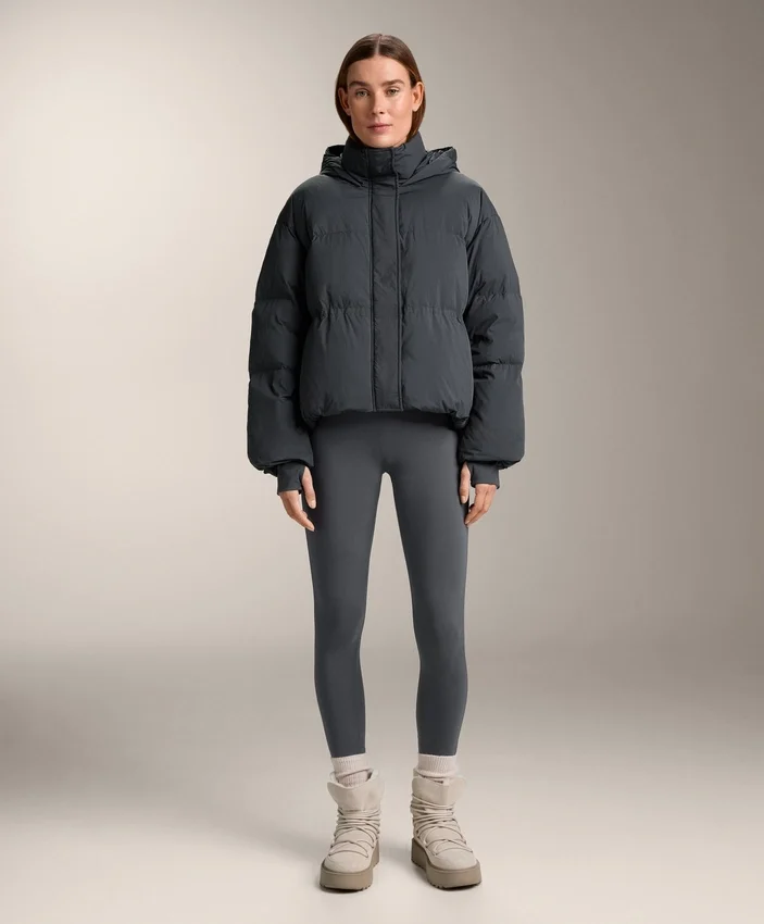 Casaco curto acolchoado 100% penas Casaco curto acolchoado 100% penas