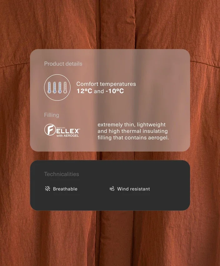 Casaco curto acolchoado Fellex® Aerogel Casaco curto acolchoado Fellex® Aerogel