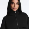 Casaco de corte reto com efeito neoprene Casaco de corte reto com efeito neoprene
