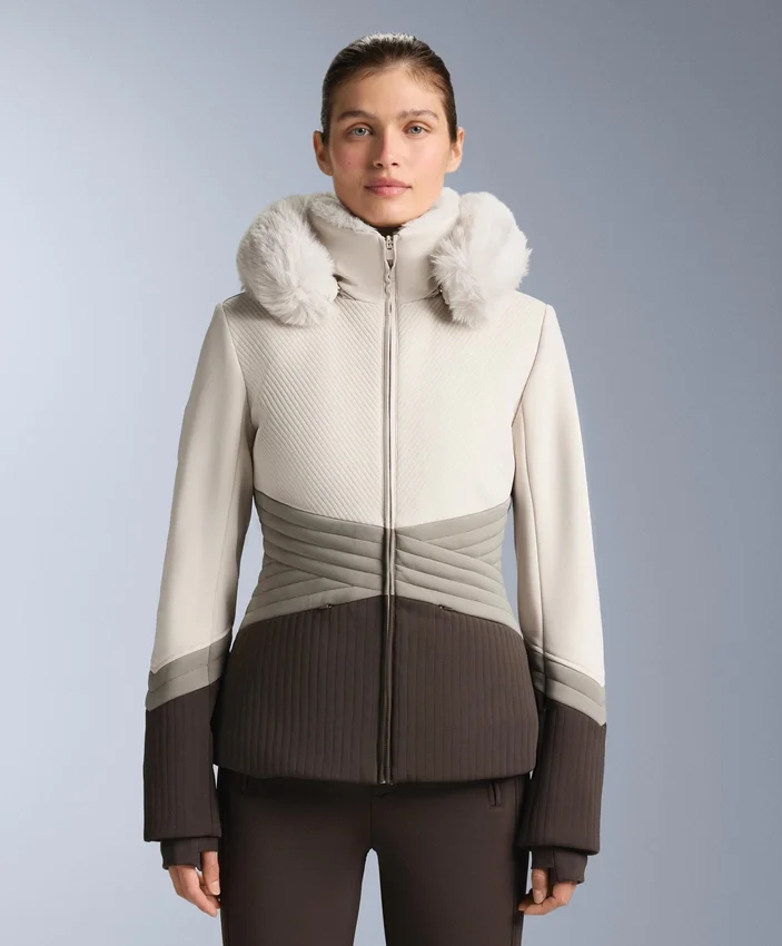 Casaco de esqui Primaloft® com blocos de cor, superajustado e resistente à água Casaco de esqui Primaloft® com blocos de cor, superajustado e resistente à água