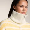 Casaco de malha jacquard às riscas Casaco de malha jacquard às riscas