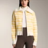 Casaco de malha jacquard às riscas Casaco de malha jacquard às riscas