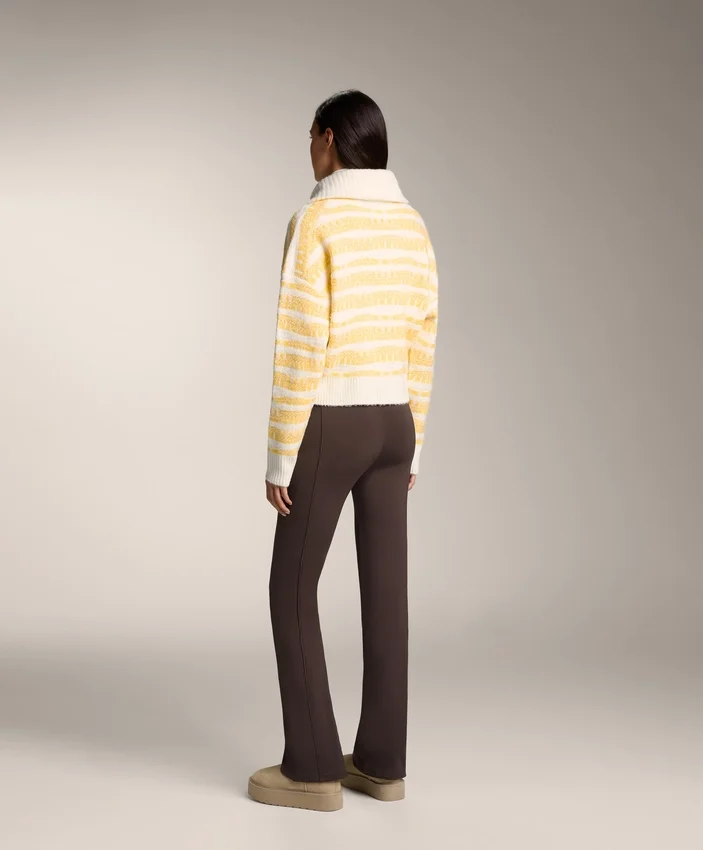 Casaco de malha jacquard às riscas Casaco de malha jacquard às riscas