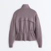 Casaco em modal Soft Touch com cintura ajustável e gola alta Casaco em modal Soft Touch com cintura ajustável e gola alta