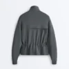 Casaco em modal Soft Touch com cintura ajustável e gola alta Casaco em modal Soft Touch com cintura ajustável e gola alta
