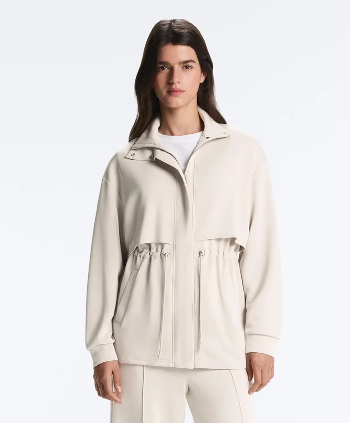 Casaco longo de Soft Touch com modal e bolsos Casaco longo de Soft Touch com modal e bolsos