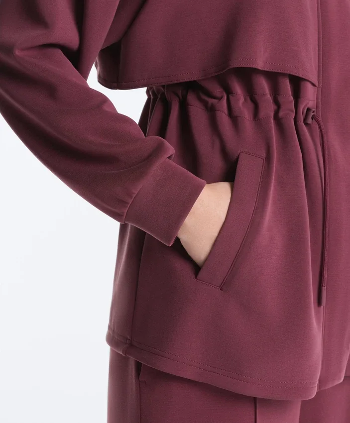 Casaco longo de Soft Touch com modal e bolsos Casaco longo de Soft Touch com modal e bolsos