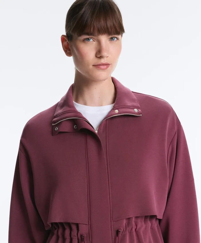 Casaco longo de Soft Touch com modal e bolsos Casaco longo de Soft Touch com modal e bolsos