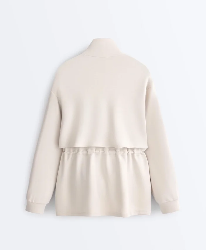 Casaco longo de Soft Touch com modal e bolsos Casaco longo de Soft Touch com modal e bolsos