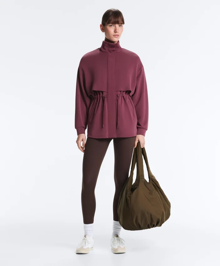 Casaco longo de Soft Touch com modal e bolsos Casaco longo de Soft Touch com modal e bolsos