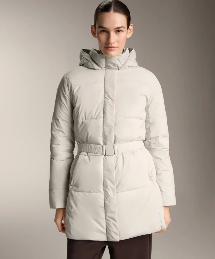 Casaco Midi Acolchoado Primaloft® Repelente à Água Casaco Midi Acolchoado Primaloft® Repelente à Água