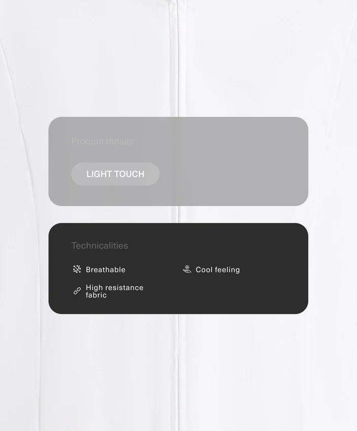 Casaco técnico Light Touch curto e leve Casaco técnico Light Touch curto e leve